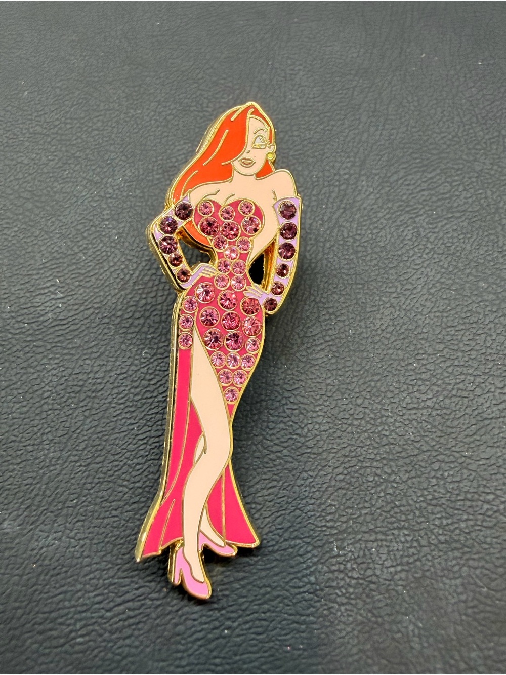 Disney Jessica Rabbit Pink & Red Crystal Enamel pin